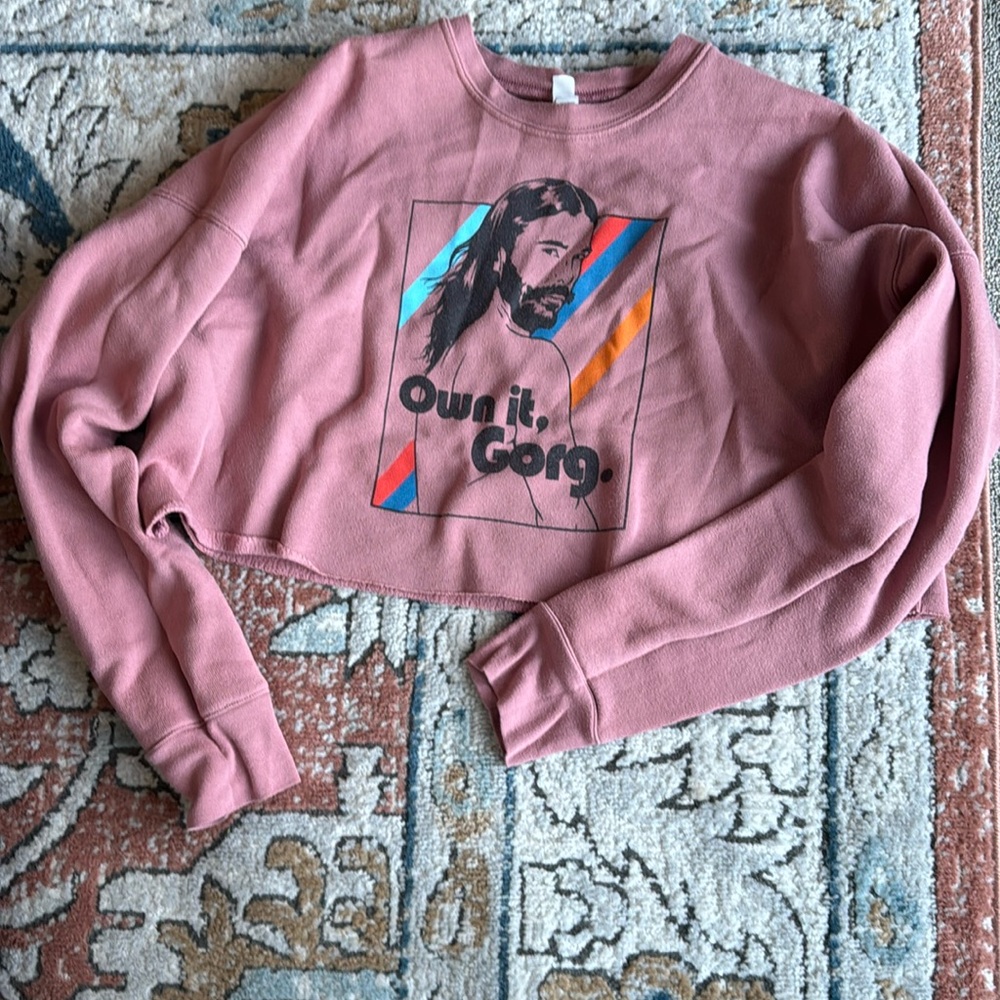 JVN Dusty Pink Cropped Sweatshirt, Size S